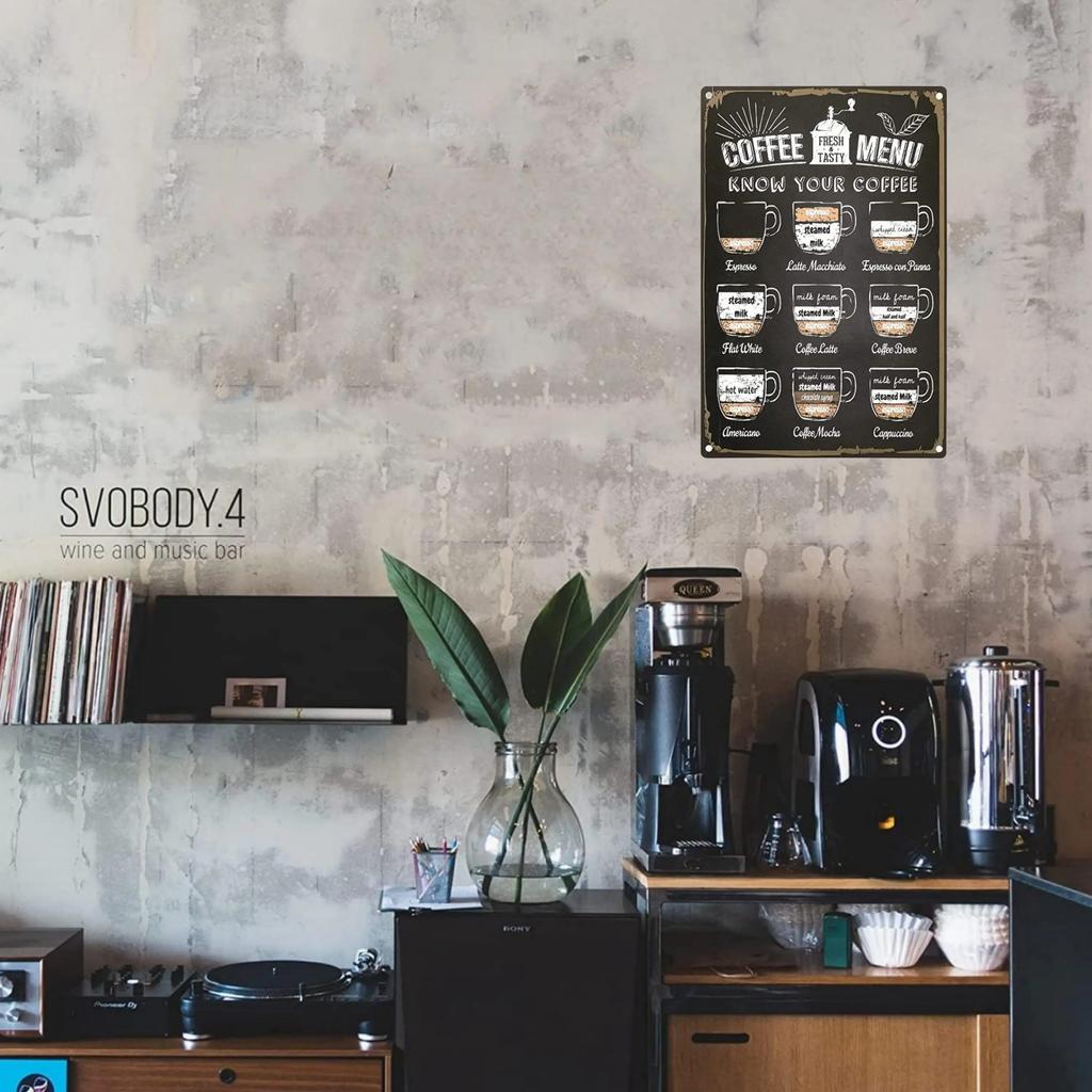 Vintage Kaffee Metallschild Plakette Platte Retro Wandkunst Poster Für Café Bar Pub Küche Man Cave Club Eisengemälde Dekoration