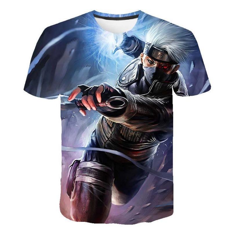 New Naruto Cartoon Character 3D Digital Printed Men's Cartoon T-shirt