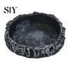 Natural Habitat Reptile Food Dish Feeding Realistic Stone-Like Water Bowl Terrarium Imitation Rock Texture Corner for Bearded Dragons Lizard