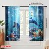 2 Stück, 2D-Flachdruck Minimalistische Vorhänge Ozean-Harmonie Langlebiger 100% Polyesterstoff (ohne Stange) Art Deco Festlich Perfekt