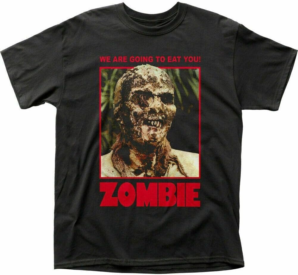 Zombie We are Going to Eat You T Shirt Mens Horror Movie Tee S чёрный