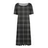 Women's Casual Fashion Round Neck Short Sleeve Print Midi Dress