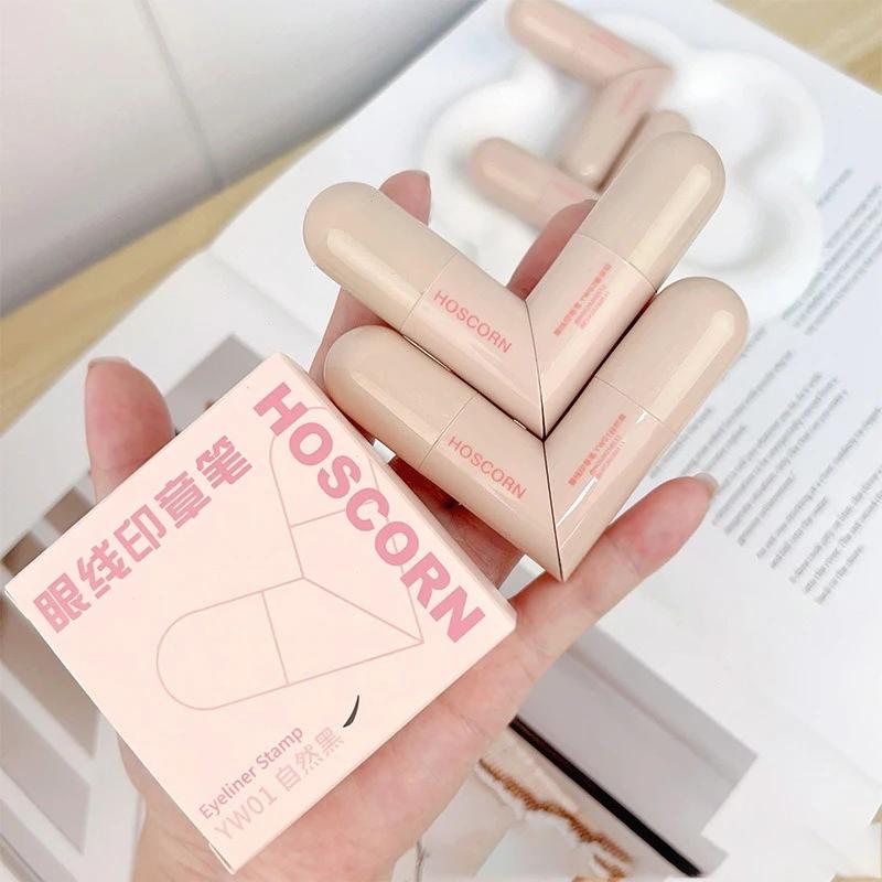 Double-headed Rotating Eyeliner Stamp Pen Long-Lasting Waterproof & Sweat-Proof Easy To Use for Beginners Lazy Makeup Stencil