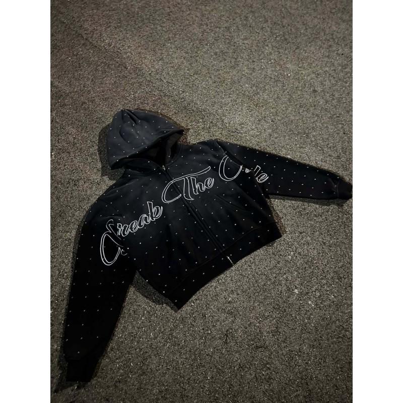 Unisex Streetwear Hooded Zip-Up Sweatshirt With