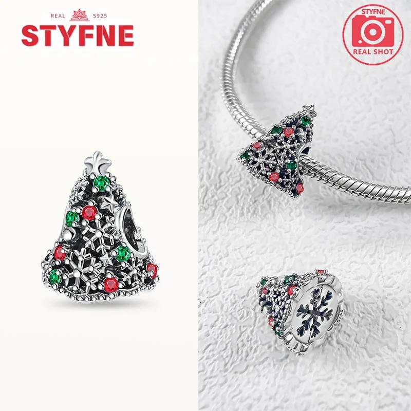 Copperchristmas Tree Beads Christmas Collection Charms For Making Beaded Bracelets Diy Fine Jewelry Gifts For Women