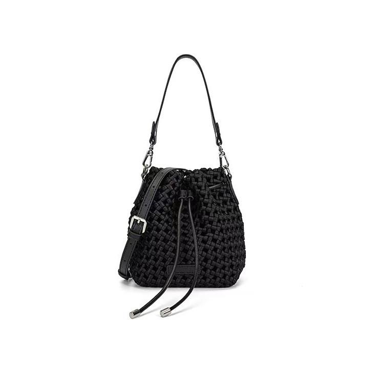 Handmade Textured Pinwheel Knot Crossbody Bucket Bag for Women