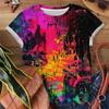 Creative Women's T-shirt Casual Fashion Comfortable Pattern 3d Print Multi-color Short Sleeve Daily Versatile Top