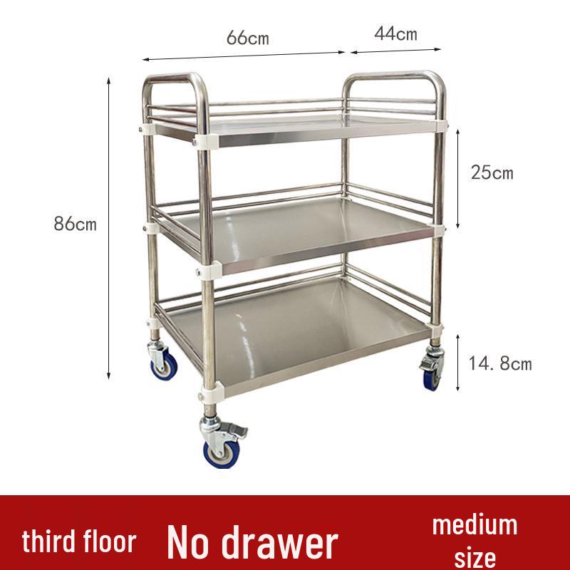 Stainless Steel Medical & Beauty Trolley - Mobile Storage & Instrument Cart