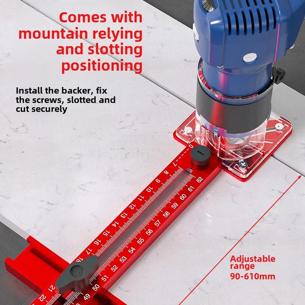 4 in 1 Router Milling Groove Bracket Adjustable Cabinet Hardware Jig MM/Inch Multifunctional Router Circle Cutting Guide Tools