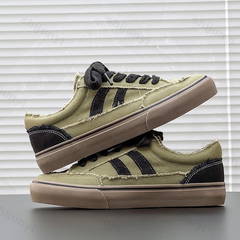 

Мода 2025 Лето Камуфляжный Дизайн Холщовые Туфли Классические Ретро Низкие Мужские Уличная Мода Тренд Скейтбординг Спорт Повседневные Кроссовки 44 зелёный