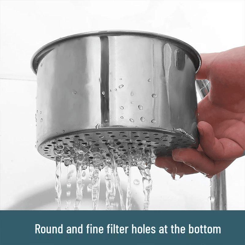 Stainless Steel Swan Drain Basket: Anti-Clog Kitchen Sink Strainer for Vegetable Washing and Water Filtering - Durable and Round.