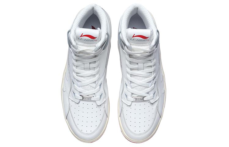 Li Ning 937 Vintage Basketball Shoes Unisex High Top Ecru AGBR033-1