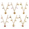 Fashion DIY Colorful Cartoon Pendant Necklace Stainless Steel Gold Plated Trend Jewelry