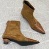 Ankle Boots Women Pointed Toe Heeled Shoes Chunky Chelsea Boots New Designer Gladiator Winter Woman Snow Botas Mujer