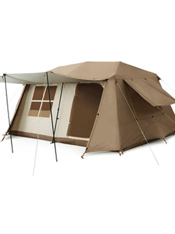 Silver-Coated Ridge 13 Automatic Tent - Dark Coffee, Two Rooms, One Hall, Outdoor Camping Gear.