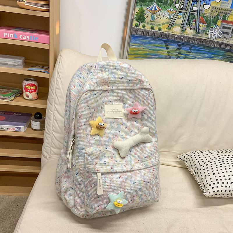 Student Schoolbag Women's Knitter Backpack