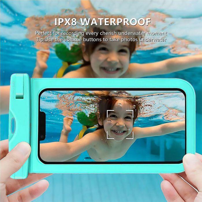 2x Housse Étanche pour Xiaomi 15 Ultra Xiaomi 14 14T Pro 13 12 Redmi A5 A3 A2 14C 13C 12, Protection IPX8 Bordure Turquoise