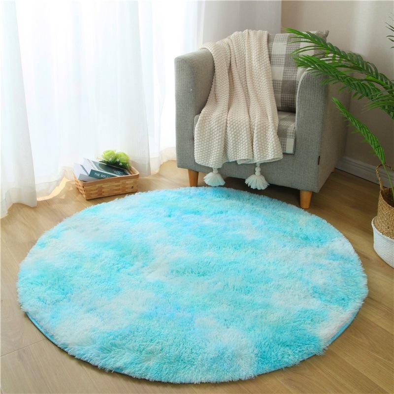 Pink Round Carpet Fluffy Soft Area Floor Mat Children Girls Room Princess Castle Plush Carpet Living Room Home Decor