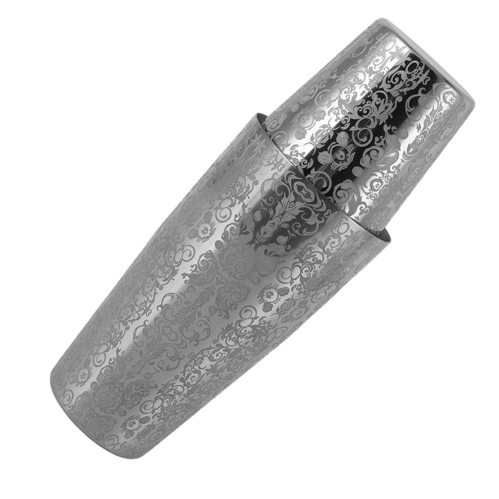 Stainless Steel Cocktail Shaker Engraved Martini Shaker Silver Japanese American Boston Bar Mixer Bottomless