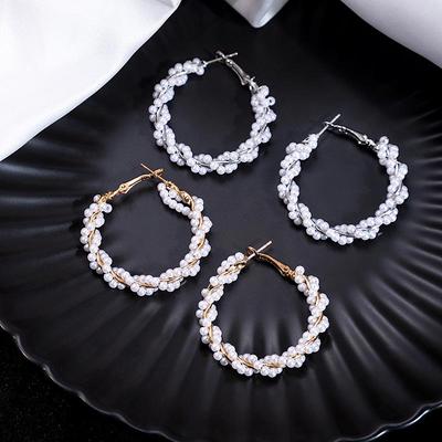 Elegante Perlen-Coil-Ohrringe - Hochwertig, vielseitig, geometrisches Design für luxuriösen Stil