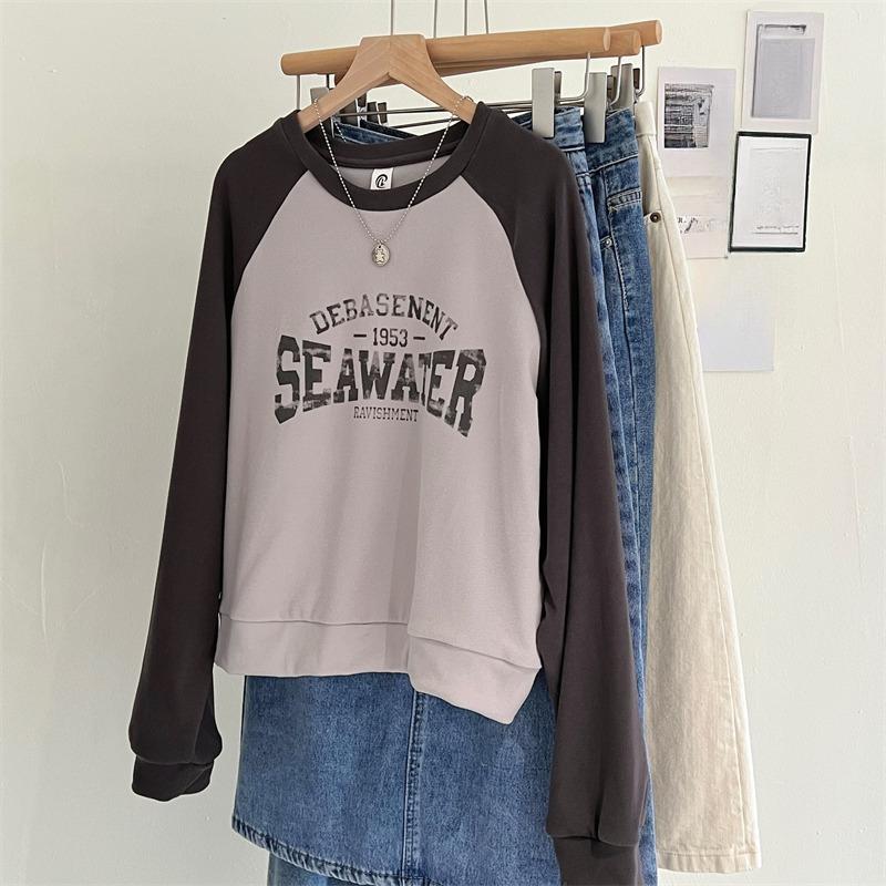 

весна осень принт букв Толстовки Оверсайз Свитшот Молодые Женщины Преппи Повседневный Длинный Рукав Харадзюку y2k Пуловеры Уличная Одежда XL