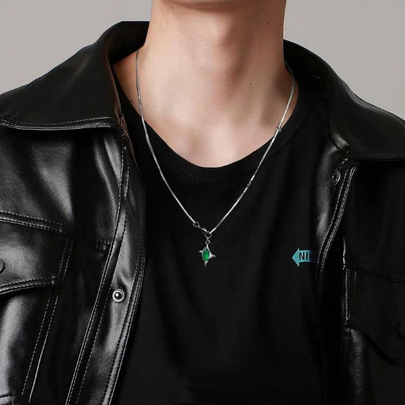 Exclusive Design Cross Necklace for Men - High-end and Luxurious Titanium Steel Pendant with Snake Bone Chain for Men