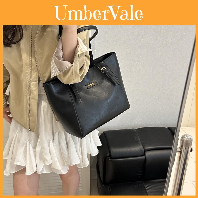 Korean Vintage Pu Shoulder Bag With Interior Phone Pocket For City Commute