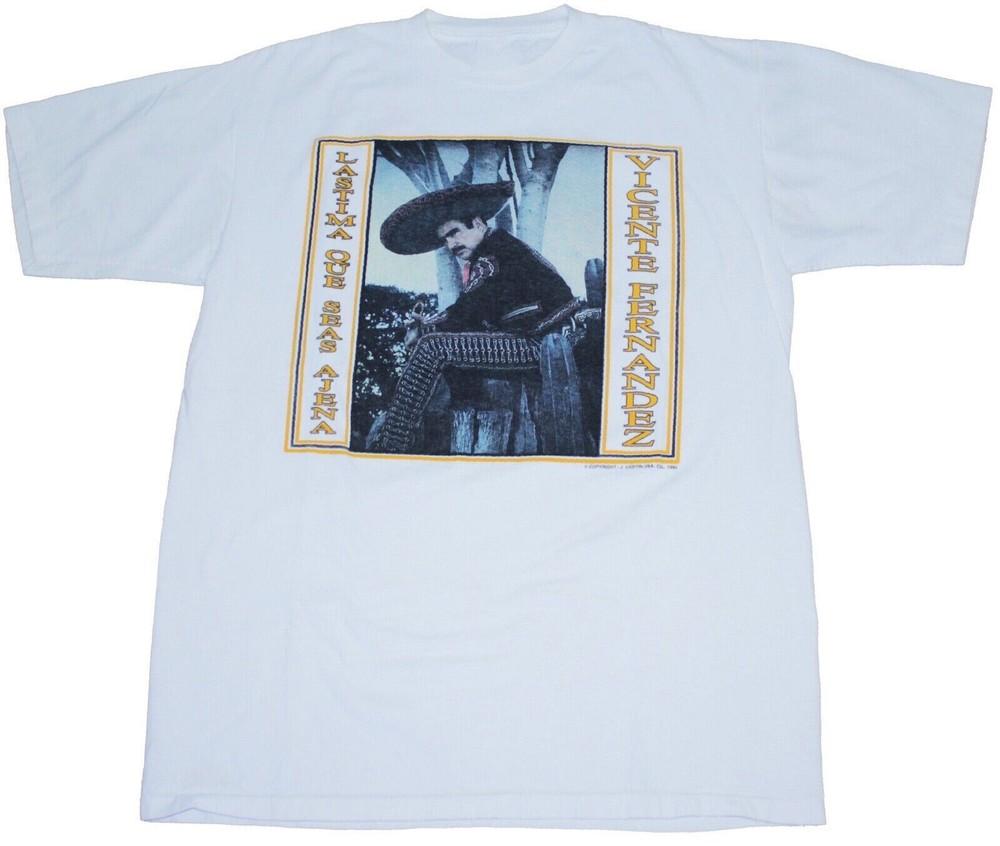 Vintage Vicente Fernandez El Macho Ajena Shirt White Unisex S-5XL 1H0074 Unisex T-Shirt XL