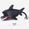 Leather Shark Key Bag Cute Shark Shape Car Key Bag Backpack Charm Shark Pouch with Keyring And Lanyard Zippered Coin Purse