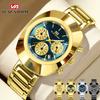 VA VA VOOM Classic Men Quartz Watches Stainless Steel Waterproof Analog Watch with Date Fashion Wristwatch Luxury Business Men's Dress Watch