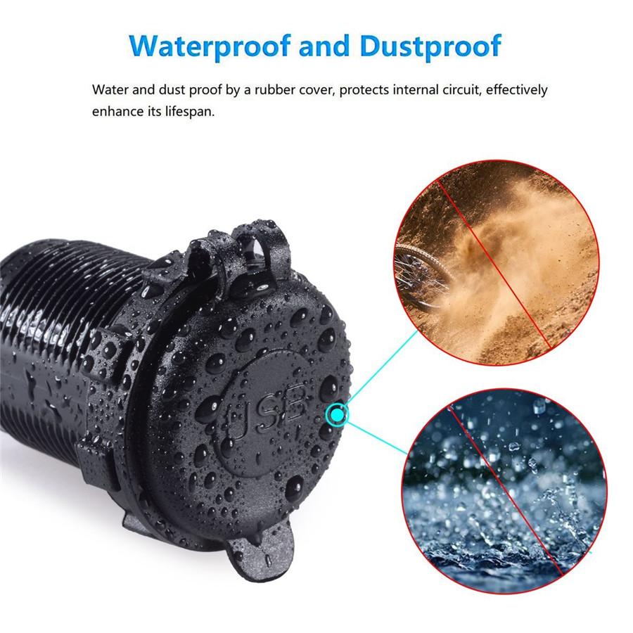 1PCS USB Charger 12V 22A Motorcycle Bike USB QC 3.0 Quick Charger WITH Relay