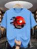Unisexs Summer 100 Pure Cotton Fashionable Casual Loose Fit Printed Round Neck Short Sleeved Tshirt Top