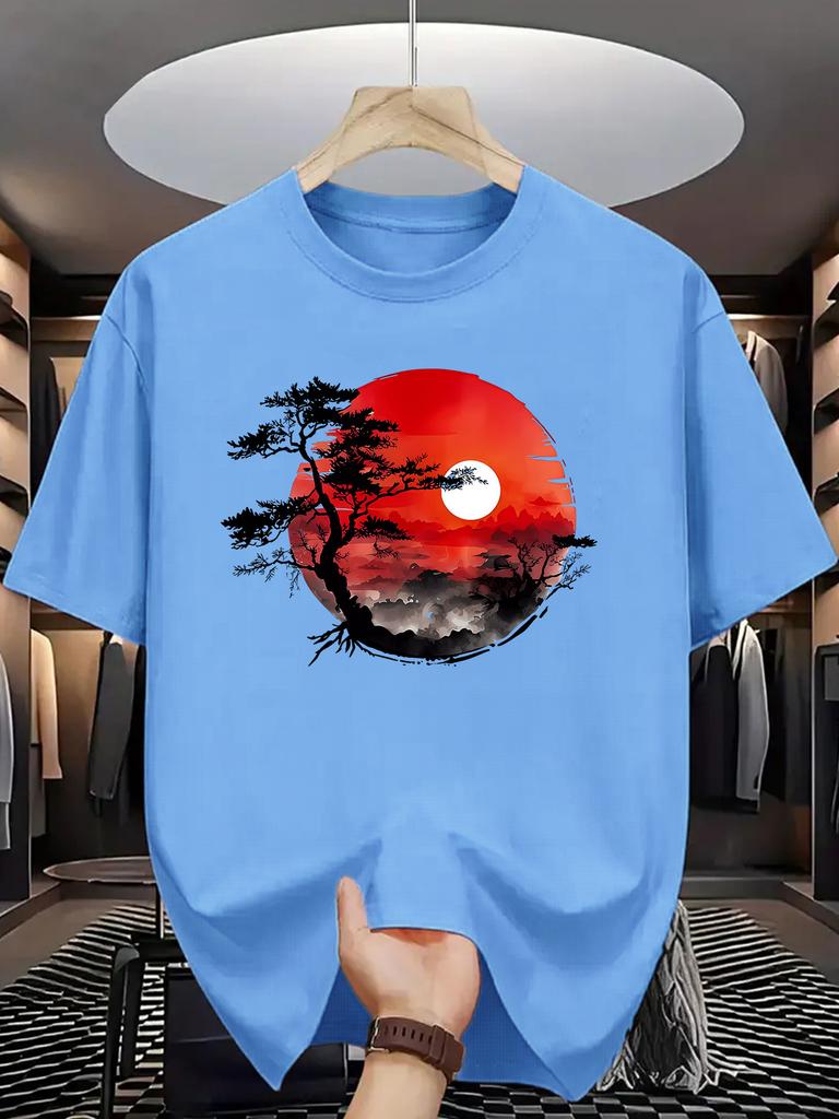 Unisexs Summer 100 Pure Cotton Fashionable Casual Loose Fit Printed Round Neck Short Sleeved Tshirt Top
