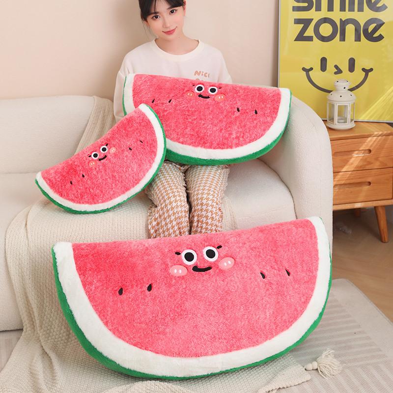 Watermelon Simulation Cartoon Pillow Plush Toy For Kids Bedroom Ornament