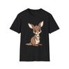 Kangaroo Heart Cute Cartoon Black Tee Kawaii Animal Graphic T-Shirt