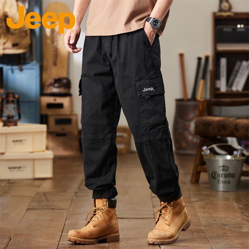 Jeep Men's Loose Straight Cargo Pants
