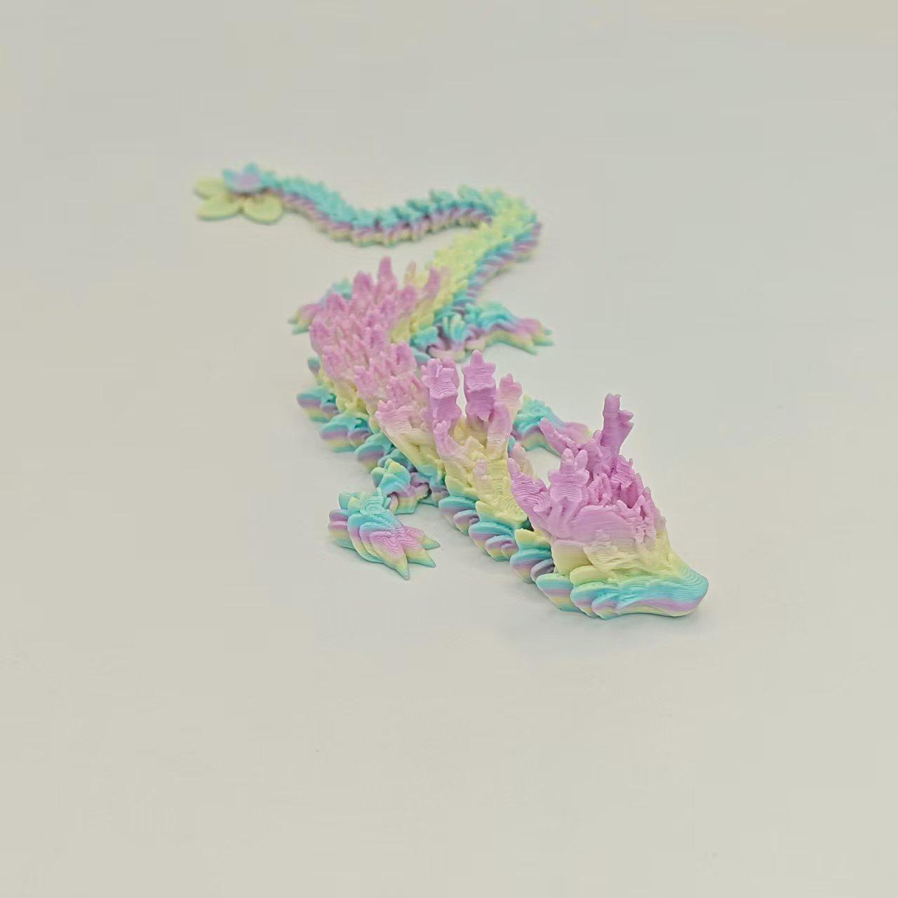 

3D Cherry Blossom Dragon Ornament: Articulated, Transformable Chinese Dragon Figurine - Ideal Gift & Handicraft Toy