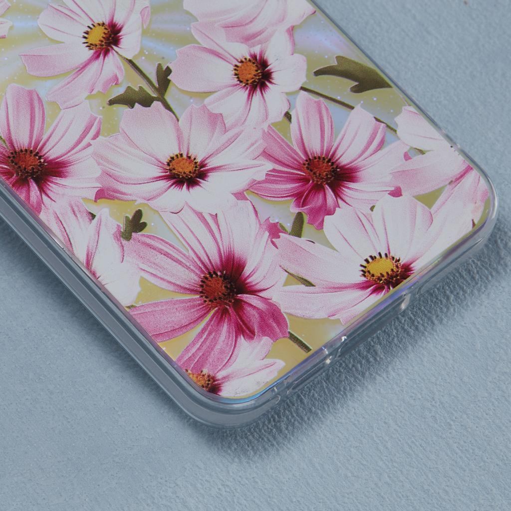For Samsung Galaxy S25 Case PC + TPU Protective Phone Cover Laser Flower Pattern