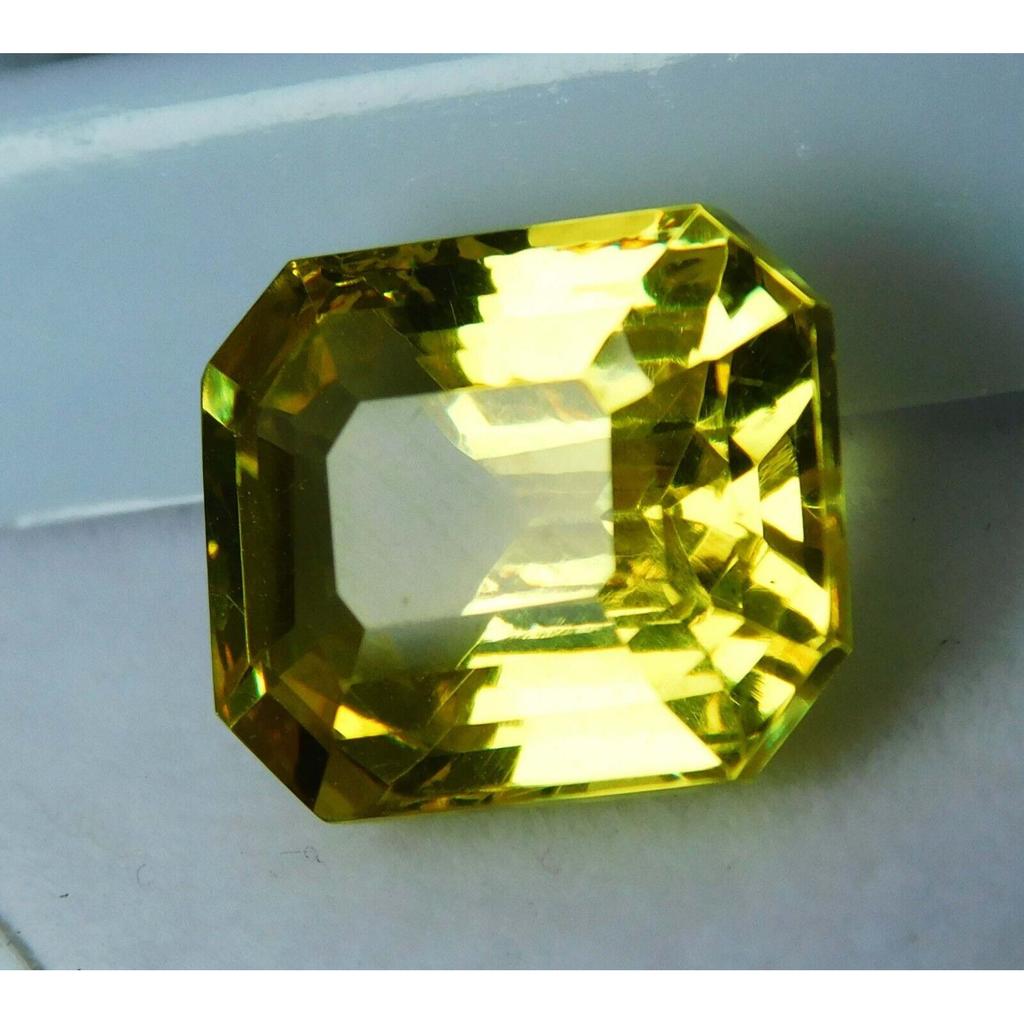 10.10 Ct Natural SAPPHIRE Yellow Emerald Shape Loose Gemstone CERTIFIED