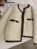 Faux Fur Lamb Wool Coat for Women Winter Outerwear