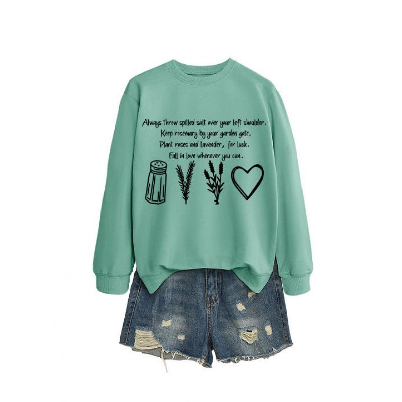 Womens Oversized Cotton Blend Hoodie Sweatshirt With Graphic Print Winter Casual Wear