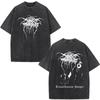 2027 Magliette Vintage Lavate Cool Darkthrone Transilvanian Hunger Death Black Metal Rock Band Uomo Donna Gotico Manica Corta