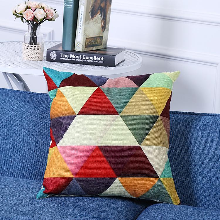 Living Room Leisure Comfortable Linen Hug Pillow Cover Waist Sofa Pillow Back Cushion