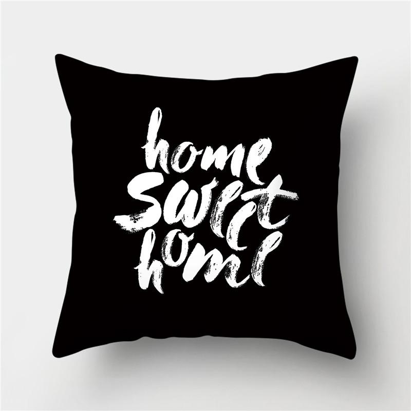 Black and White Geometric Stripe Pattern Pillowcase Home Living Room Sofa Decorative Cushion Cover Pillowcase