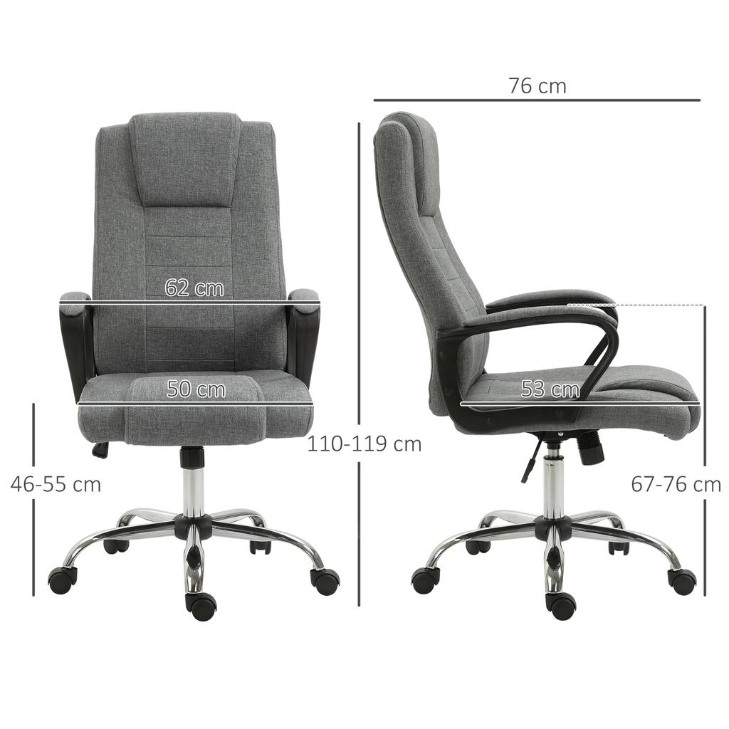 Ergonomic Presidential Office Chair Reclining and Padded with Adjustable Height and Tilt, 62 x 76 x 110-119cm