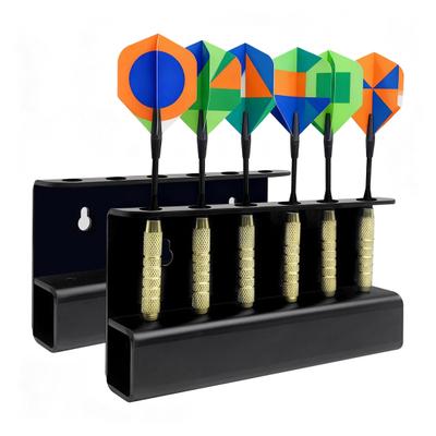 Acrylic Dart Holder Wall Mount 6-Dart Storage Display Rack for Steel & Soft Tip Dart Modern Game Room Decor
