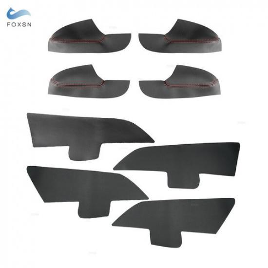 4Pcs Inner Door Panel Door Armrest Leather Cover Fit for Hyundai Elantra 16-