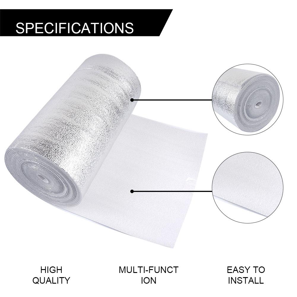 1 Rolle Wand-Wärmedämmung Reflektierende Folie Aluminiumfolie Wärmedämmfolie Dach-Wärmedämmfolie Hausheizung