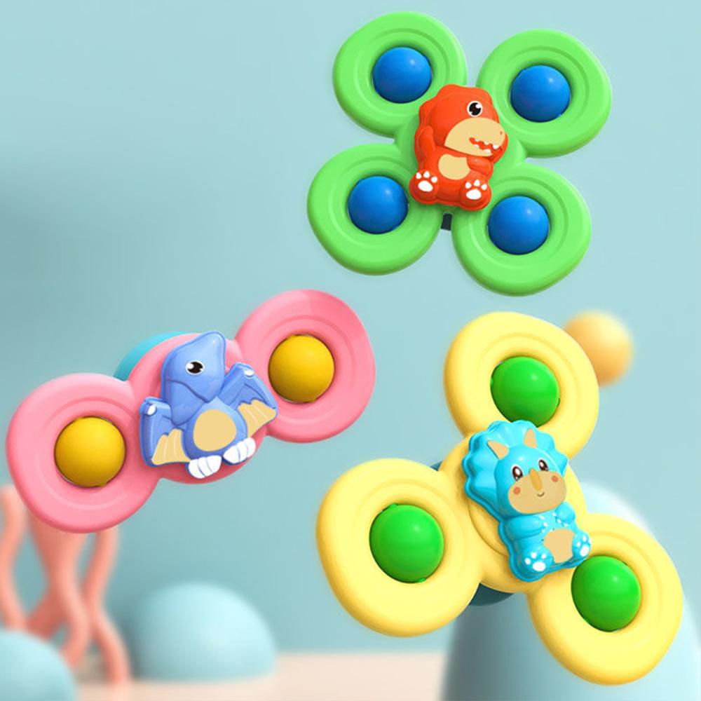 3PCS Suction Cup Spinner Toy Baby Bath Funny Game Educational Toys For Children Girls Boys Infant Sensory Stress Reliever Gifts