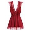 Babydoll Sexiga Underkläder Blommigt Mönster Broderad Spets Lång Topp Sexiga Underkläder Shorts Camisole Nattlinne 230503 [Loradouphi] Genomskinlig för Kvinnor